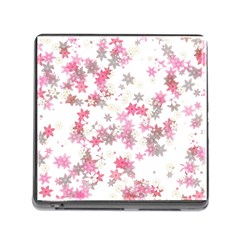 Pink Wildflower Print Memory Card Reader (square 5 Slot) by SpinnyChairDesigns