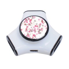 Pink Wildflower Print 3-port Usb Hub by SpinnyChairDesigns