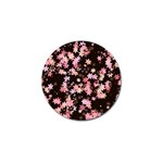 Pink Lilies on Black Golf Ball Marker (4 pack) Front