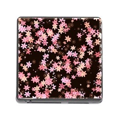 Pink Lilies On Black Memory Card Reader (square 5 Slot) by SpinnyChairDesigns