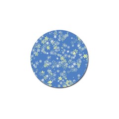 Yellow Flowers On Blue Golf Ball Marker (4 Pack) by SpinnyChairDesigns