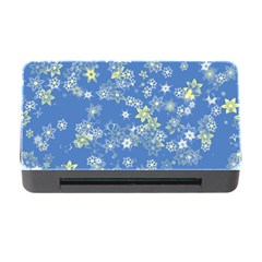 Yellow Flowers On Blue Memory Card Reader With Cf by SpinnyChairDesigns