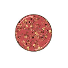 Gold And Rust Floral Print Hat Clip Ball Marker (10 Pack) by SpinnyChairDesigns