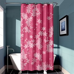 Blush Pink Floral Print Shower Curtain 36  X 72  (stall)  by SpinnyChairDesigns