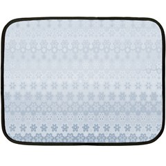 Faded Blue Floral Print Double Sided Fleece Blanket (mini)  by SpinnyChairDesigns