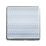 Faded Blue Floral Print Memory Card Reader (Square 5 Slot) Front