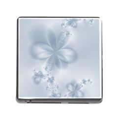 Faded Blue Floral Print Memory Card Reader (square 5 Slot) by SpinnyChairDesigns