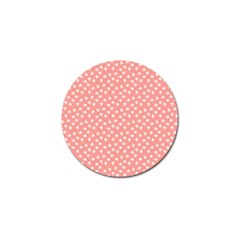 Coral Pink White Floral Print Golf Ball Marker (10 Pack) by SpinnyChairDesigns