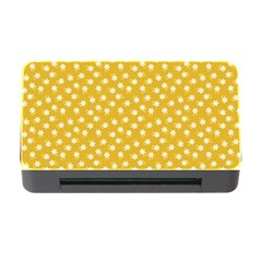 Saffron Yellow White Floral Pattern Memory Card Reader With Cf by SpinnyChairDesigns