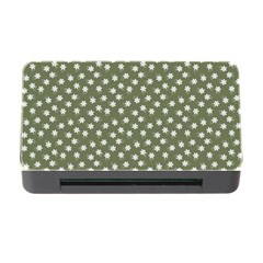 Sage Green White Floral Print Memory Card Reader With Cf by SpinnyChairDesigns