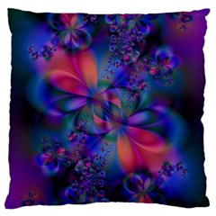 Abstract Floral Art Print Standard Flano Cushion Case (one Side) by SpinnyChairDesigns