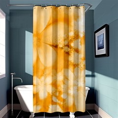 Saffron Yellow Watercolor Floral Print Shower Curtain 36  X 72  (stall)  by SpinnyChairDesigns