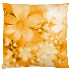 Saffron Yellow Watercolor Floral Print Standard Flano Cushion Case (two Sides) by SpinnyChairDesigns