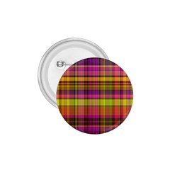 Pink Yellow Madras Plaid 1 75  Buttons by SpinnyChairDesigns