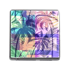 Purple Tropical Pattern Memory Card Reader (square 5 Slot) by designsbymallika