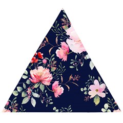 Printed Floral Pattern Wooden Puzzle Triangle by designsbymallika