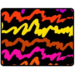 Multicolored Scribble Abstract Pattern Fleece Blanket (medium)  by dflcprintsclothing