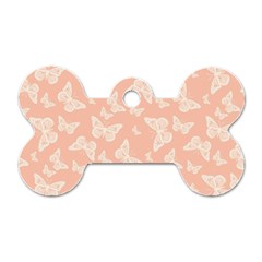 Peaches And Cream Butterfly Print Dog Tag Bone (two Sides) by SpinnyChairDesigns