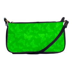 Chartreuse Green Butterfly Print Shoulder Clutch Bag by SpinnyChairDesigns