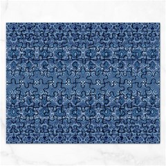 Boho Denim Blue Rectangular Jigsaw Puzzl by SpinnyChairDesigns