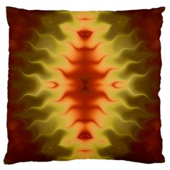 Red Gold Tie Dye Large Cushion Case (one Side) by SpinnyChairDesigns