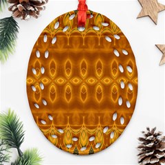 Boho Honey Gold Ornament (oval Filigree) by SpinnyChairDesigns