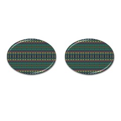 Boho Summer Green Cufflinks (oval) by SpinnyChairDesigns