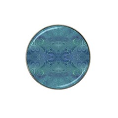 Teal Spirals And Swirls Hat Clip Ball Marker (10 Pack) by SpinnyChairDesigns