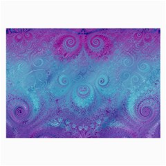 Purple Blue Swirls And Spirals Large Glasses Cloth (2 Sides) by SpinnyChairDesigns