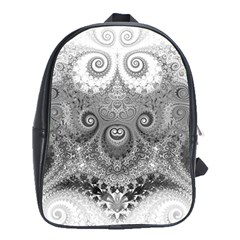 Black And White Spirals School Bag (xl) by SpinnyChairDesigns