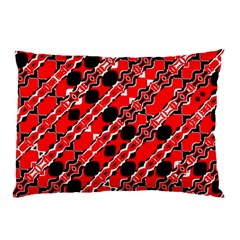 Abstract Red Black Checkered Pillow Case by SpinnyChairDesigns