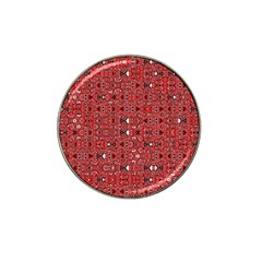 Abstract Red Black Checkered Hat Clip Ball Marker (4 Pack) by SpinnyChairDesigns