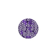 Purple Black Checkered 1  Mini Buttons by SpinnyChairDesigns