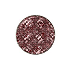 Abstract Red Black Checkered Hat Clip Ball Marker by SpinnyChairDesigns