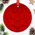 Red Spirals Round Ornament (Two Sides) Front