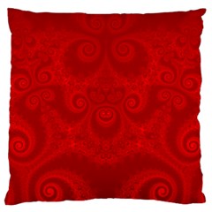 Red Spirals Large Cushion Case (two Sides) by SpinnyChairDesigns