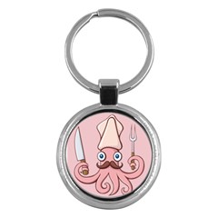 Squid Chef Cartoon Key Chain (round) by sifis