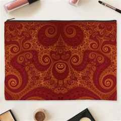 Red And Gold Spirals Cosmetic Bag (xxxl) by SpinnyChairDesigns