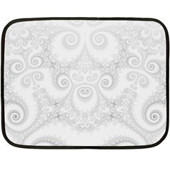 Wedding White Swirls Spirals Double Sided Fleece Blanket (mini)  by SpinnyChairDesigns