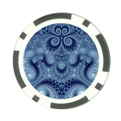 Royal Blue Swirls Poker Chip Card Guard by SpinnyChairDesigns