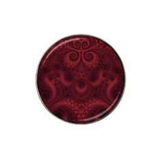 Burgundy Wine Swirls Hat Clip Ball Marker (4 Pack) by SpinnyChairDesigns