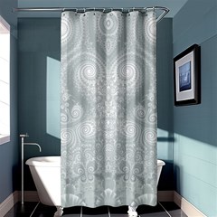 Ash Grey White Swirls Shower Curtain 36  X 72  (stall)  by SpinnyChairDesigns