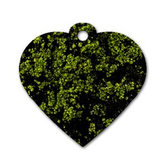 Nature Dark Camo Print Dog Tag Heart (one Side) by dflcprintsclothing