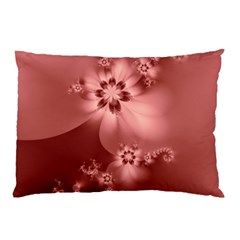 Coral Pink Floral Print Pillow Case (two Sides) by SpinnyChairDesigns