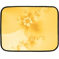 Saffron Yellow Floral Print Fleece Blanket (mini) by SpinnyChairDesigns