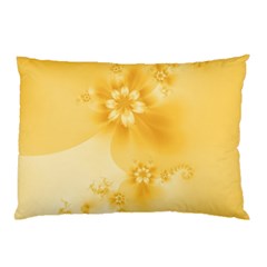 Saffron Yellow Floral Print Pillow Case (two Sides) by SpinnyChairDesigns