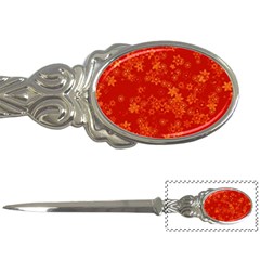 Orange Red Floral Print Letter Opener by SpinnyChairDesigns