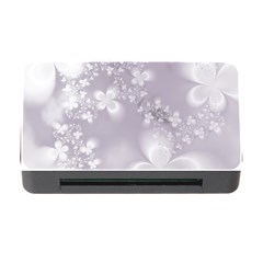 Pale Mauve White Flowers Memory Card Reader With Cf by SpinnyChairDesigns