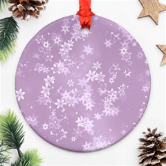 Lavender And White Flowers Ornament (round) by SpinnyChairDesigns