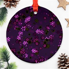 Purple Flowers Ornament (round) by SpinnyChairDesigns